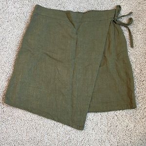 Green Linen Skirt